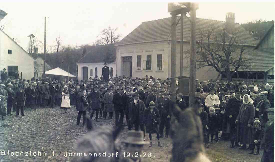 Jormannsdorf: Blochziehen 1928