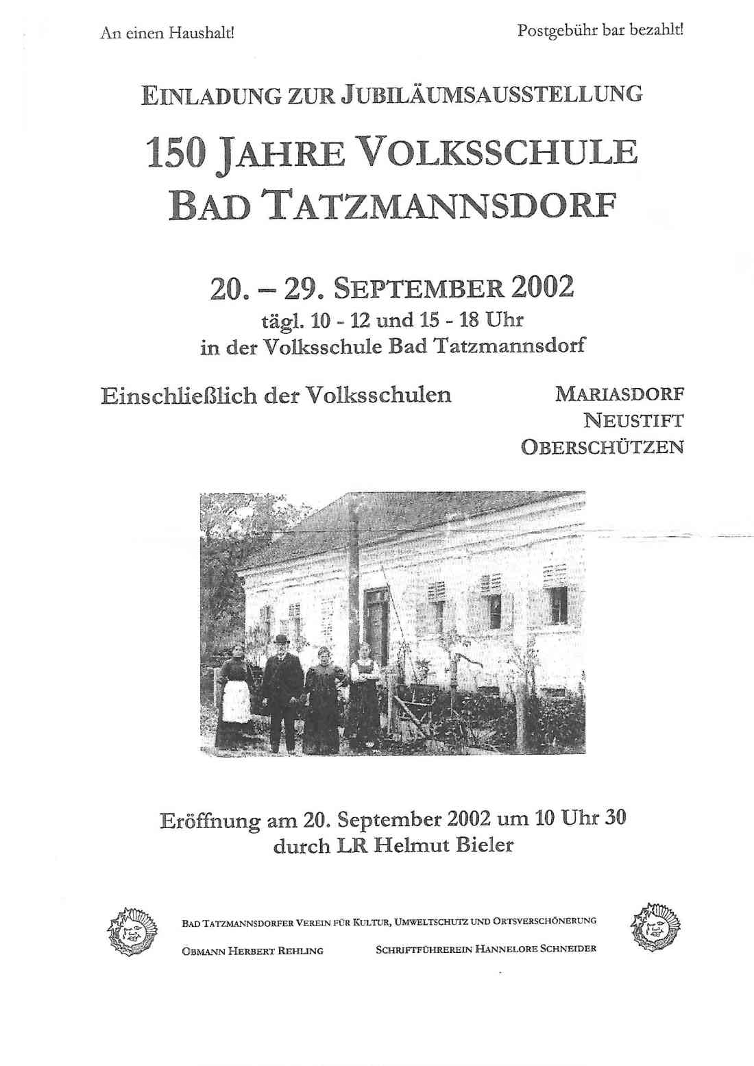 150 Jahre Volksschule Bad Tatzmannsdorf