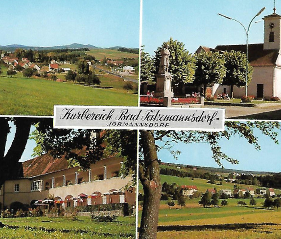 Ansichtskarte aus ca. 1958: Kurbereich Bad Tatzmannsdorf/Jormannsdorf