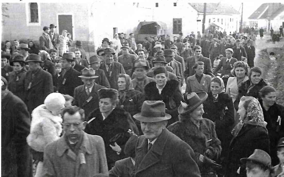 Jormannsdorf: Blochziehen 1949